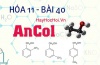 Tính chất hóa học và công thức cấu tạo của Ancol - hóa 11 bài 40